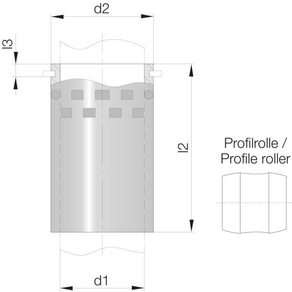 Lieferumfang: inkl. Sicherungsring
Material der Profilrollen: 100Cr6 (1.3505), gehärtet 62-64 HRC
Material des Käfigs: Messing CuZn39Pb3 (2.0401)